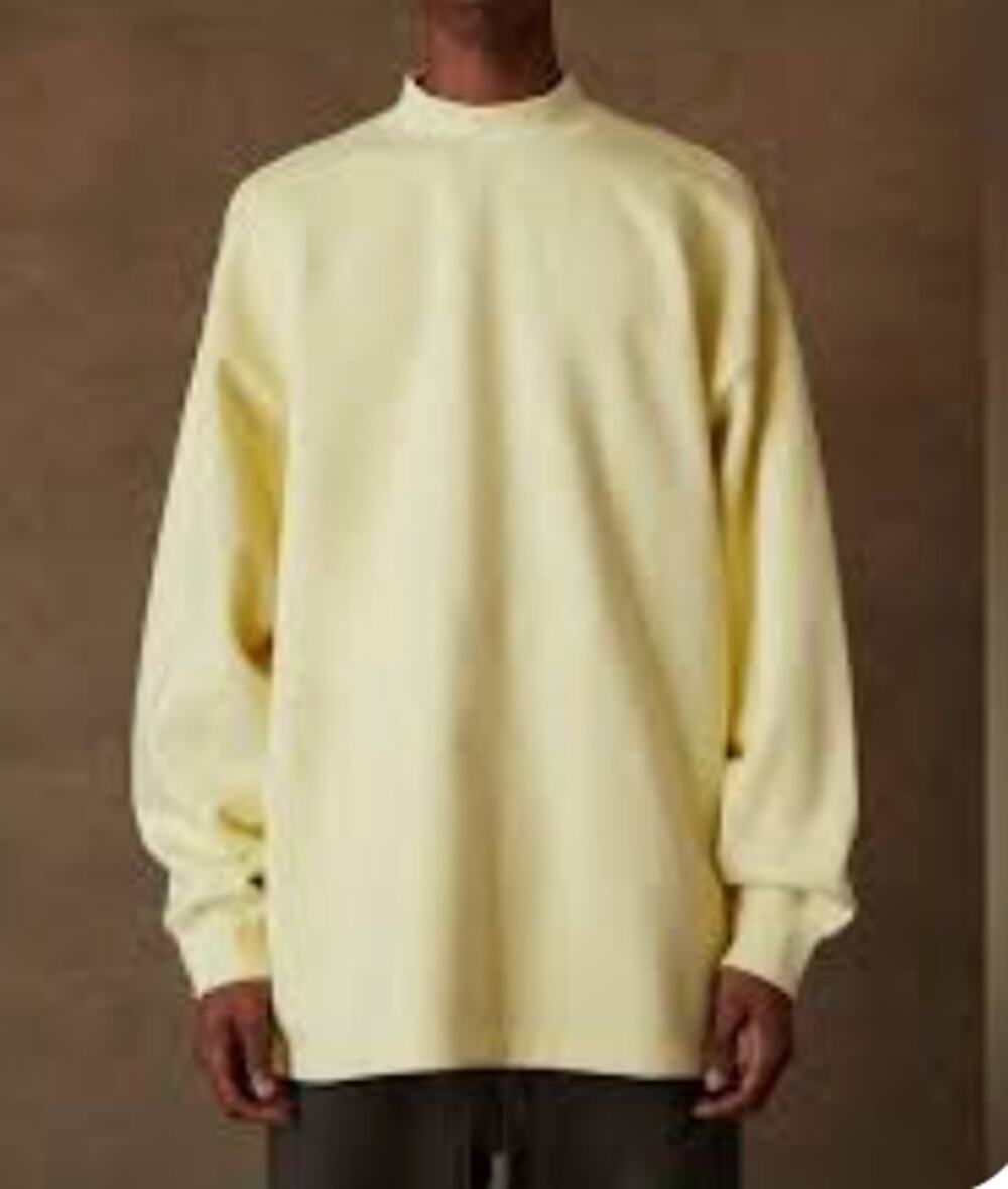 Fear of God Essentials FW21 Pullover Mock Neck Sweatshirt Canary Small Oversized